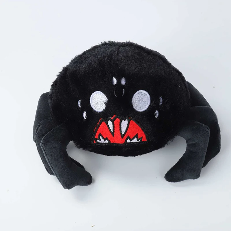 لعبة لا تجعق ويبر كوسبلاي دمية رعب لطيف أسود أبيض عنكبوت قطيفة محشوة من القطن لتزيين غرفة الهالوين