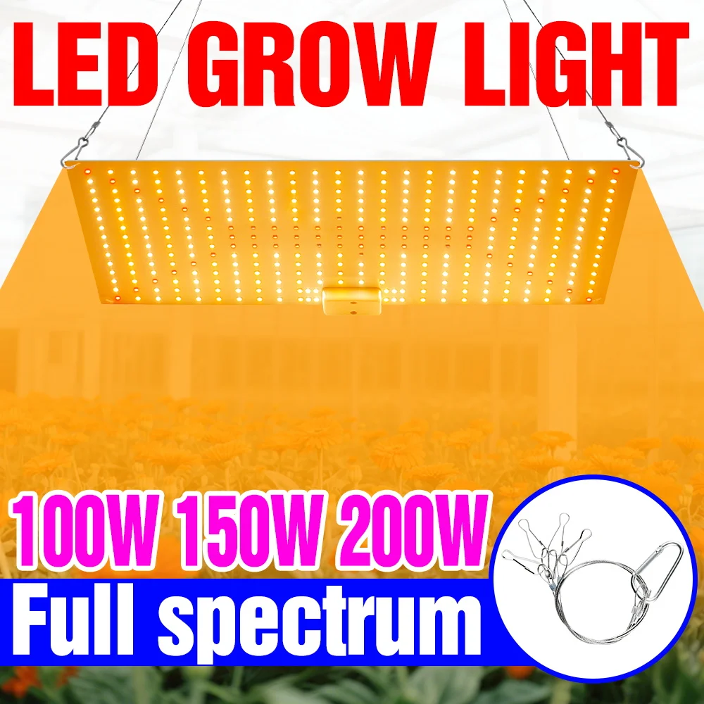 

200W LED Plant Growing Light Full Spectrum Quantum Board Hydroponics Lamp IR UV Indoor Seeds Fruit Flower Vegetables Cultivation
