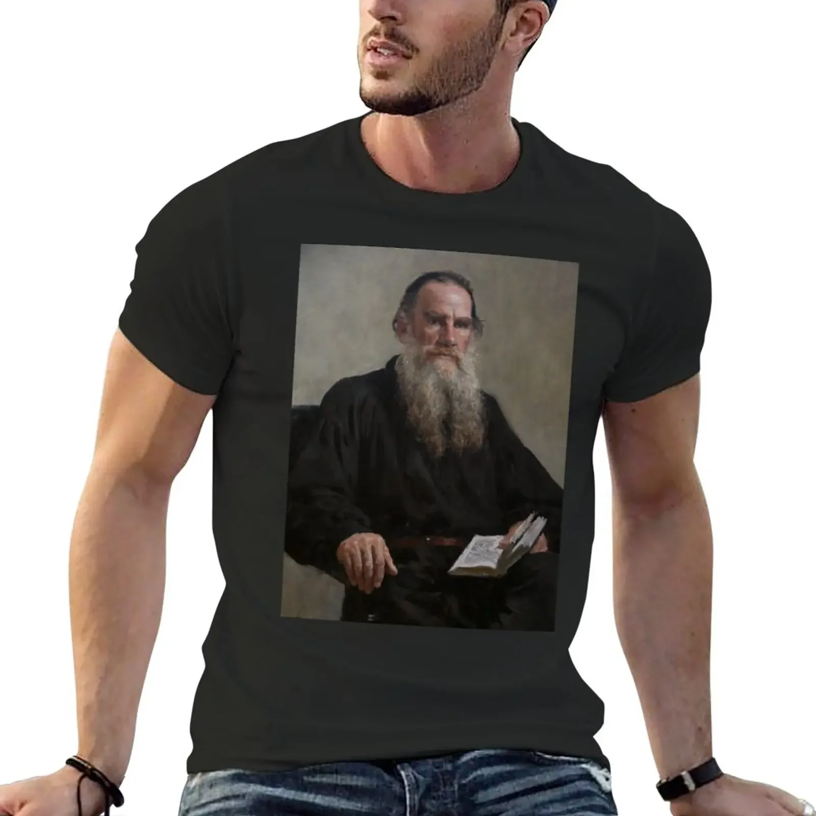 Leo Tolstoy T-Shirt summer tops summer clothes mens plain t shirts