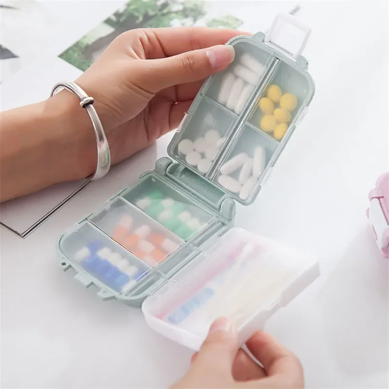 

Weekly Pill Box 8 Grids Medicine Organizer Tablet Storage Box Travel Pill Case Drug Dispenser Container Health Care Portable