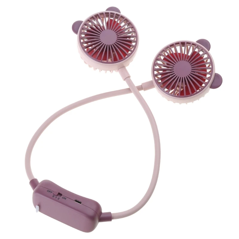 USB قابلة للشحن مروحة شريط حول الرقبة منفذ الرياح المحيطي 500Mah قابلة للشحن مروحة صغيرة دروبشيبينغ