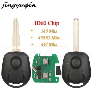 JYQ 2 버튼 원격 헤드 자동차 키 315Mhz 433.92Mhz 447 MHZ 4D60 칩 쌍용 Actyon Kyron Actio Rexton Aoto Fob 제어