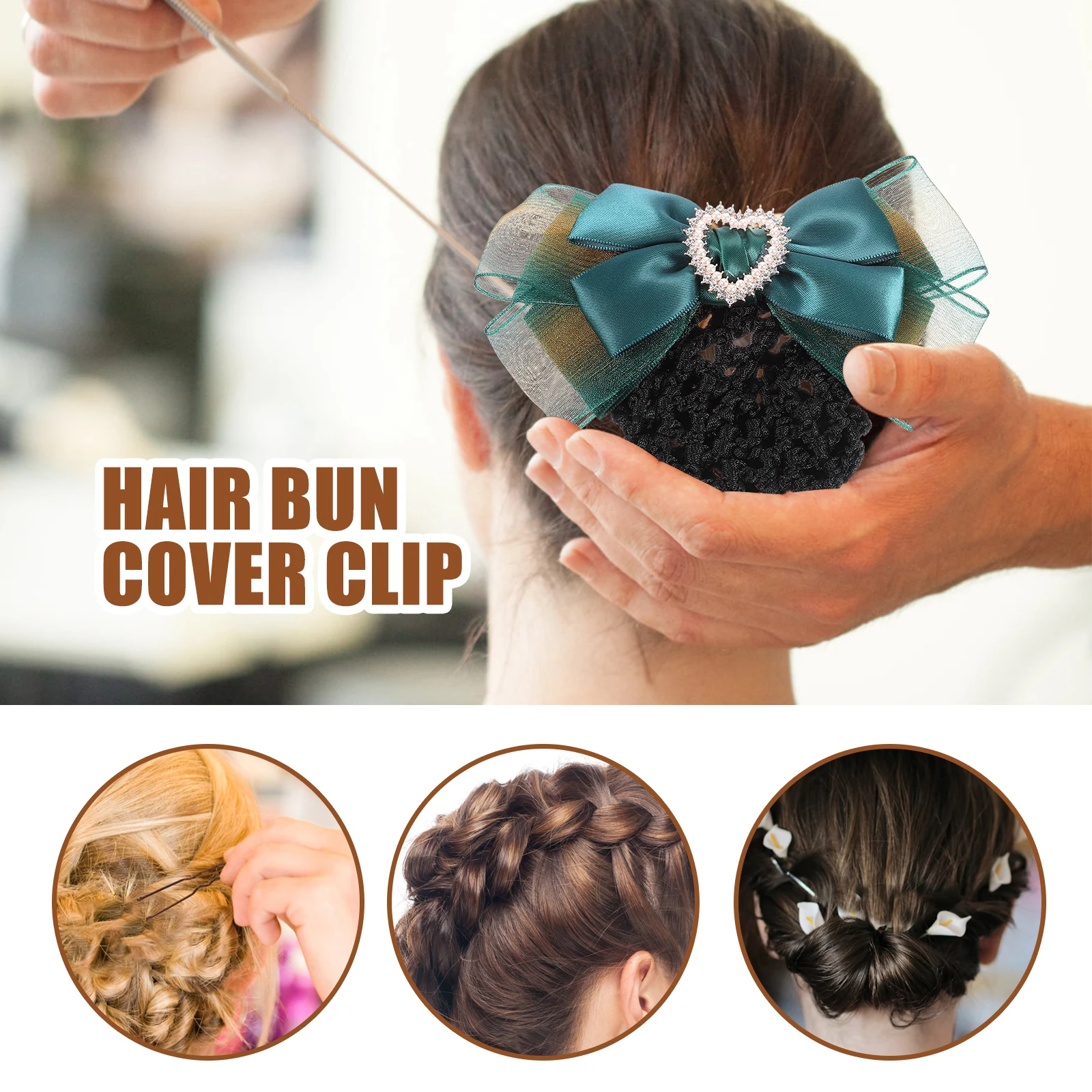 

1pcs Professional Hair Net Accessories Black Bun Hairnet Clip Cover Barrettes Pins For Women Girls Nurse Hairstyle