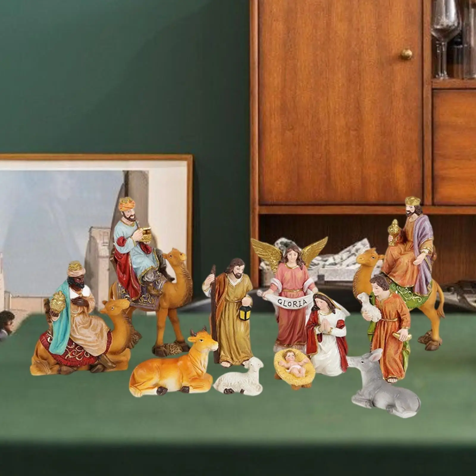 11Pcs Christmas Nativity Scene Gift Holy Family Nativity Figurine for