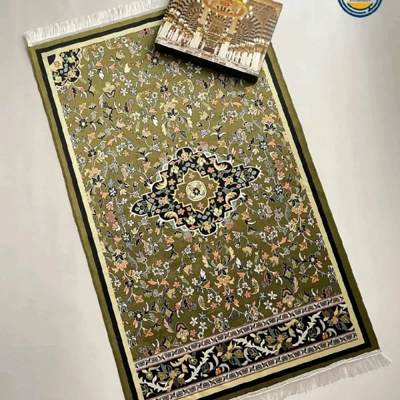 VIKAMA Retro Persian Style Prayer Mat Foldable Islamic Travel Mat Ramadan Hajj Muslim Prayer Carpet