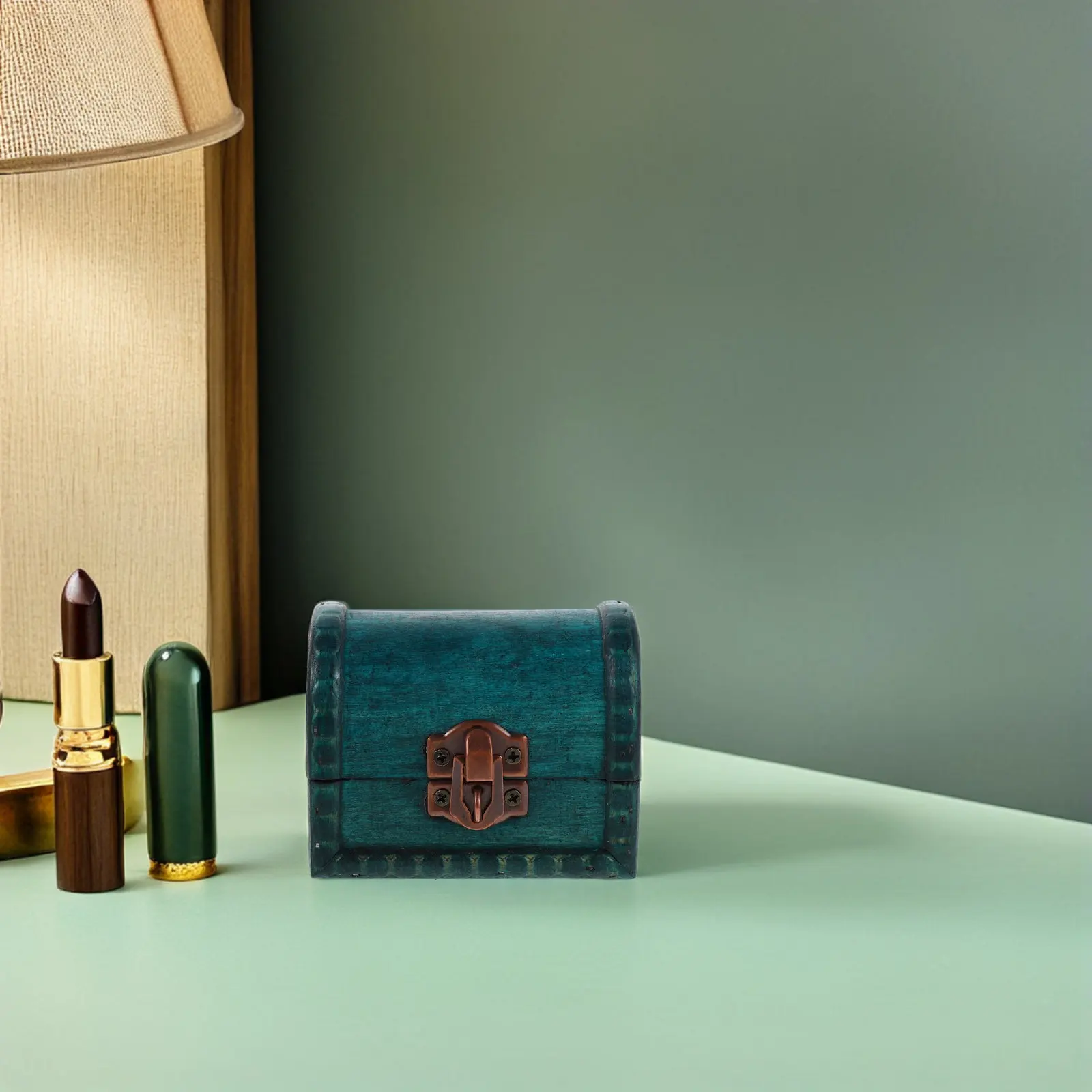 

Деревянный винтажный органайзер для украшений, ретро-сундук для сокровищ, деревенский футляр для хранения колец, серег и браслетов