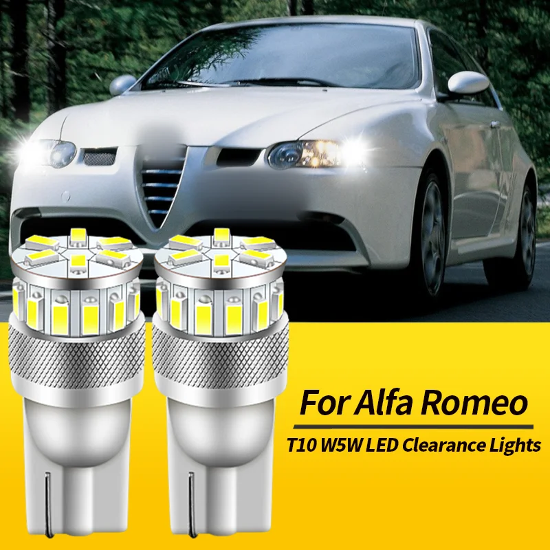 2PCS T10 W5W LED Clearance Light Bulb Canbus For Alfa Romeo 145 146 1995-2001 147 2005-2010 GTV 1995-2005 Spider 1995-2010 Brera