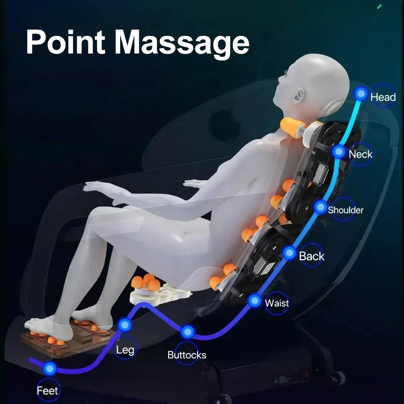 2024 New Design Full Body Zero Gravity 8d Fixed Roller Cheap Price Electric Music Massage Chair With Foot Head Massage