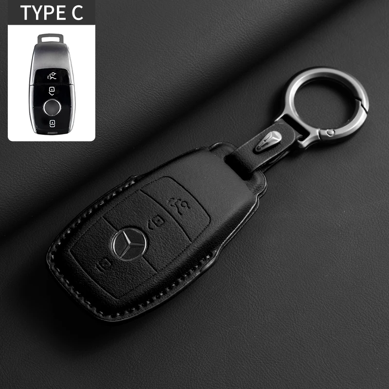 

Full Flip Leather Car Remote Key Case Cover For Mercedes Benz A C E S G Class GLC CLE CLA GLB GLS GLA W177 W205 W213 W222 X167