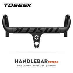 TOSEEK TR2200 Carbon Road Handlebar Bicycle Handlebar 28.6mm Road Bike Handlebar Stem Matt Black Carbon Handlebars