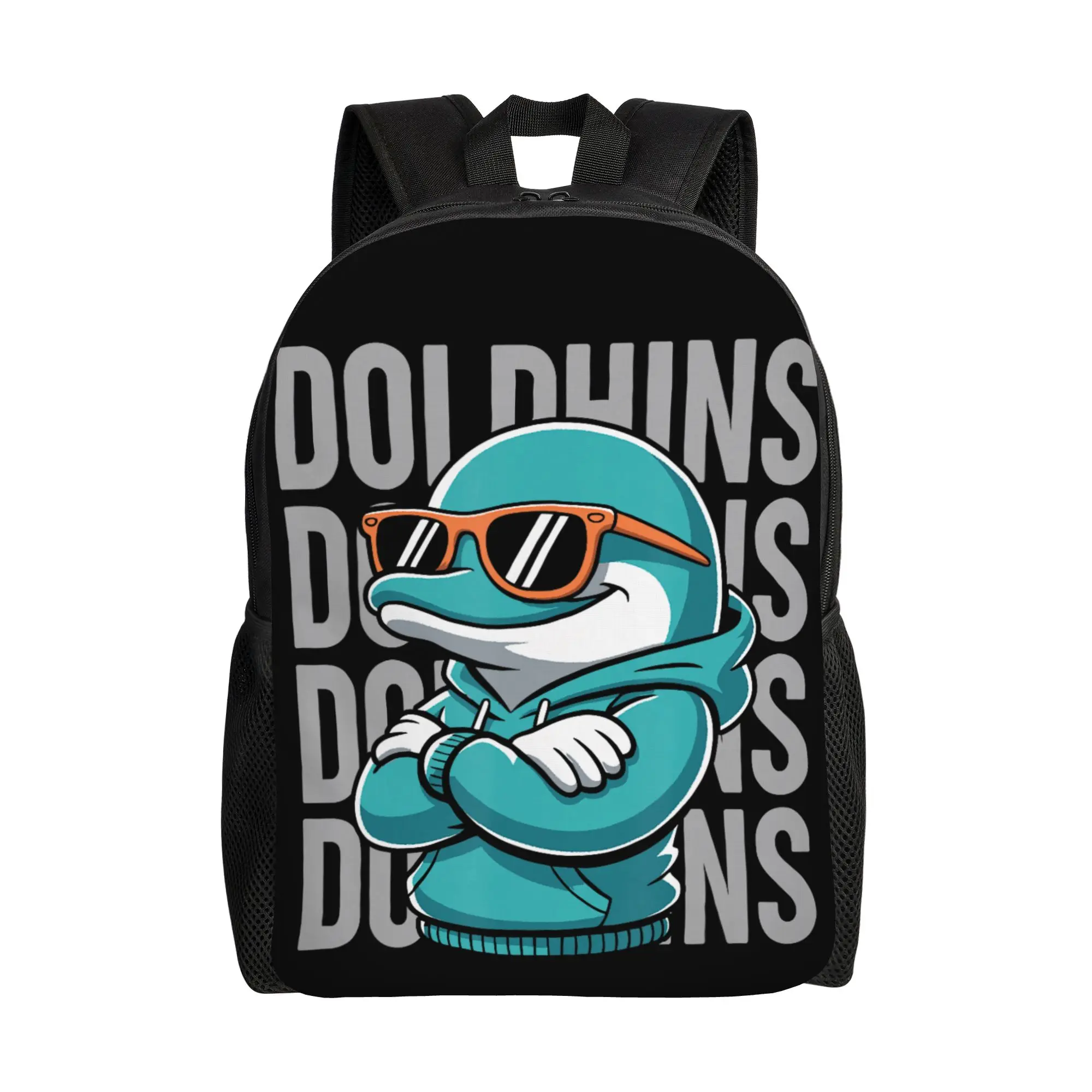 Cool Dolphin Gift Backpack  Boy Polyester Daily Backpacks Durable Cool School Bags Rucksack