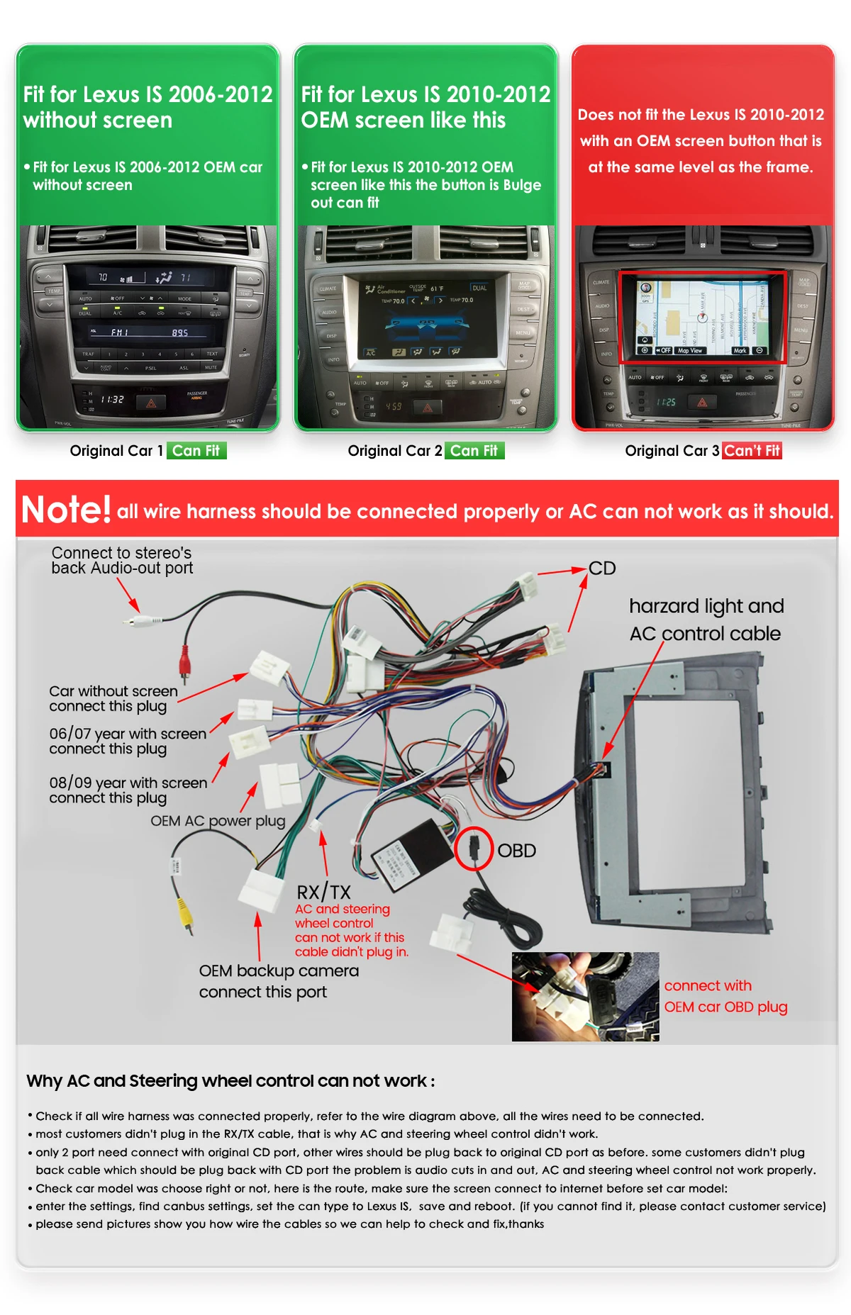 Hizpo 2K Bildschirm Kabelloses Android Auto für Lexus IS250 IS300 IS200 IS220 IS350 2005 - 2012 Auto-Infotainment-Player 3D HD Stereo – Detail 4