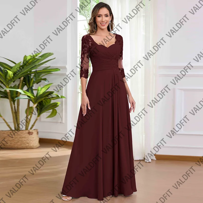 

Customized Long A Line Dark Burgundy Mother of the Bride Dresses for Weddings Guest Dress vestido madre del novia