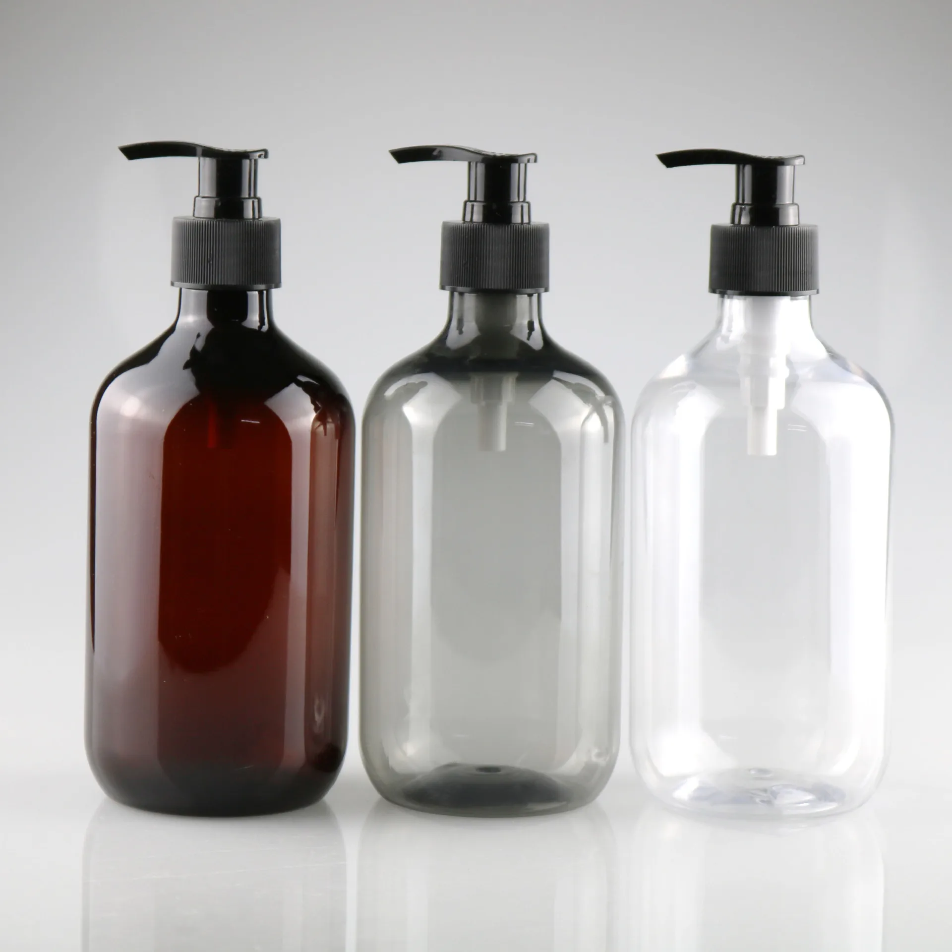 500ml Green Brown Shampoo Refillable Bottles Pump Container Plastic Liquid Shampoo Body Wash Bottles Home Bath Supply