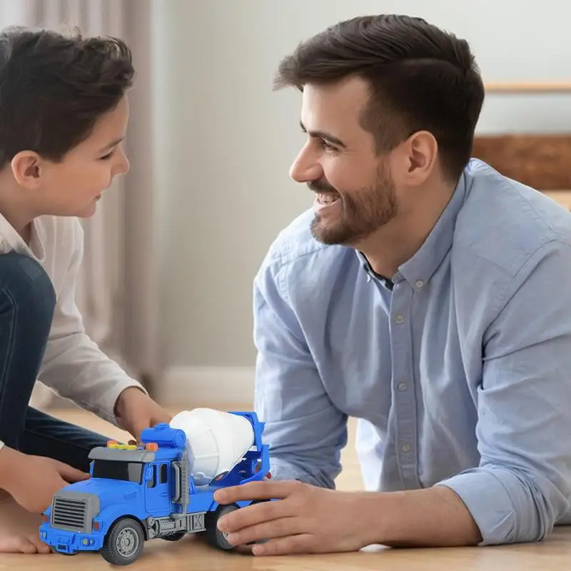 Boy's Toy Mixer Children's Large Concrete Cement Machine Tanker Engineering Vehicle Model Souvenir Birthday Gift