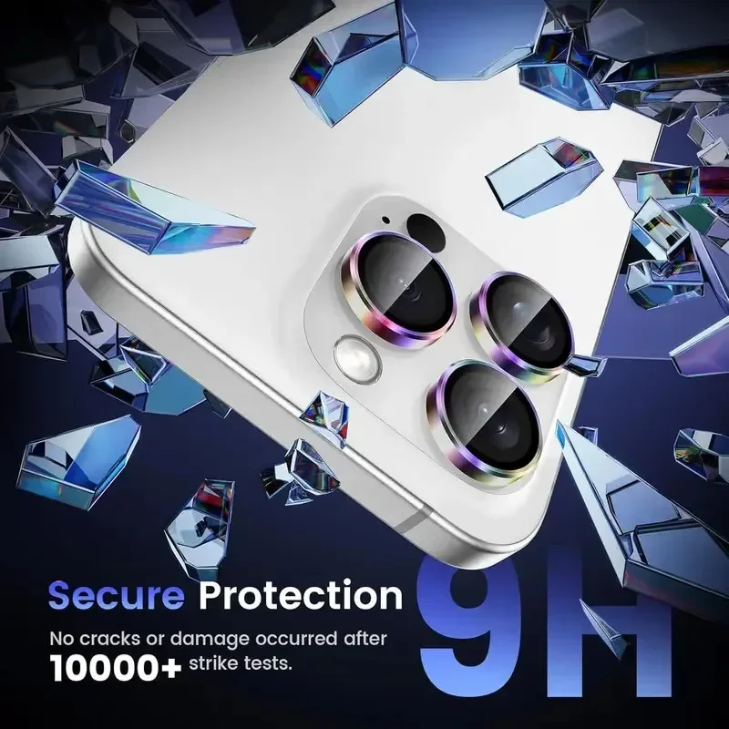 2-3 قطعة حامي العدسة المعدنية الزجاج آيفون 16 17 برو ماكس كاميرا صغيرة عدسة طبقة حماية آيفون 16 برو 14 15 زائد