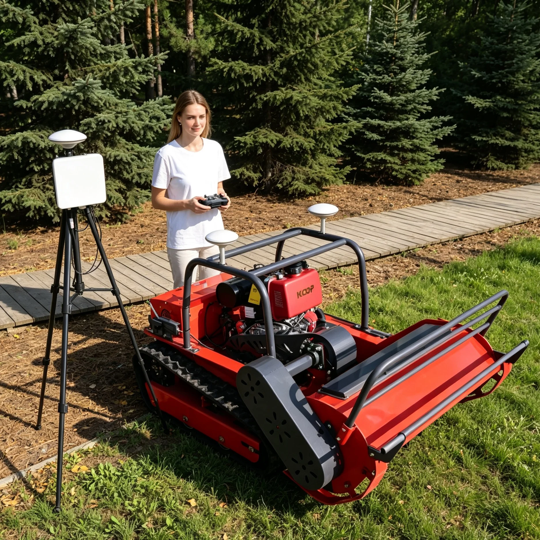 Tondeuse robot intelligente GPS 800S pour villa en pente avec cour, positionnement GPS précis pour une tondeuse stable et précise