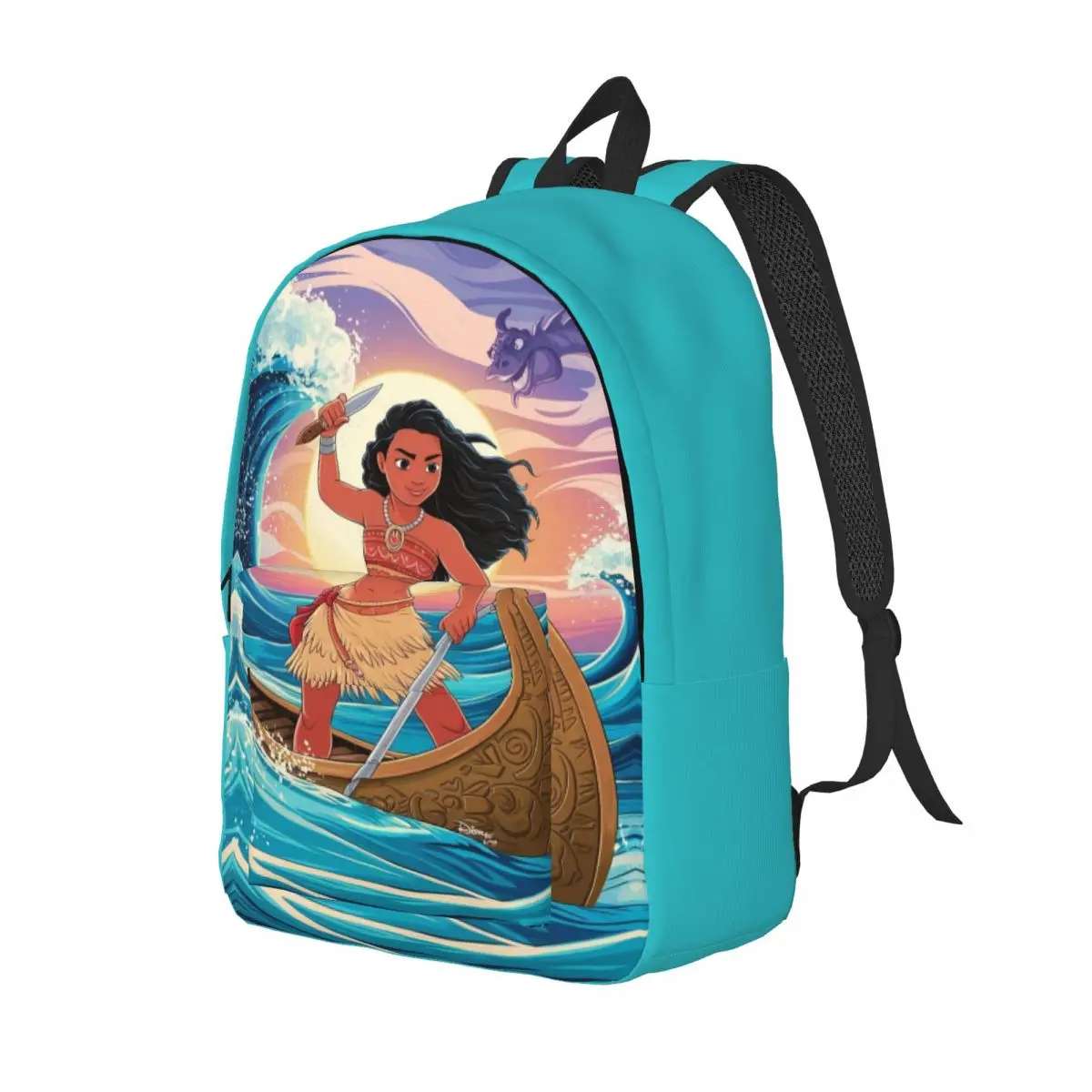 Custom Moana Wallpapers Canvas Backpack for Men Women Water Resistant School College Bag Printing Bookbag