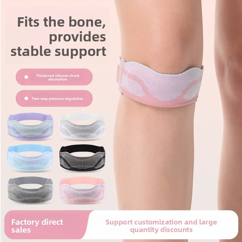 Men Women Breathable Compression Knee Pads with Silicone Shock Absorption Patella Band for Badminton Basketball Running Fitness