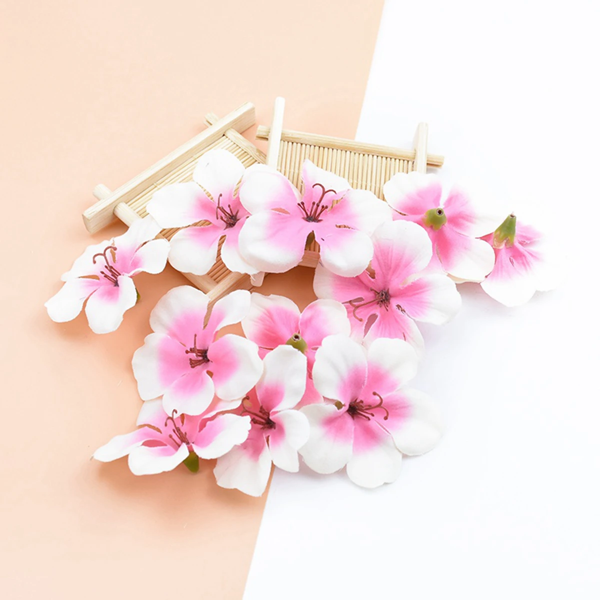 

30/50Pcs Multicolor Artificial Flowers Diy Scrapbooks Box Festival Wreath Craft Party Home Wedding Decorations Fake Silk Cherry