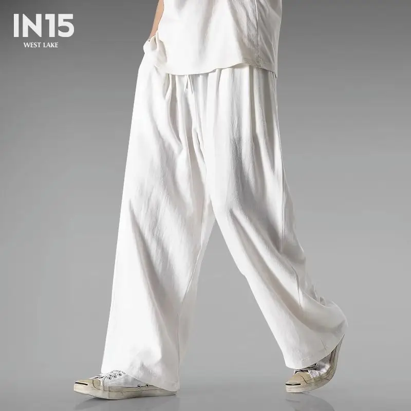 Summer Chinese Style Cotton Linen Wide-leg Comfortable Loose Thin Casual Pants