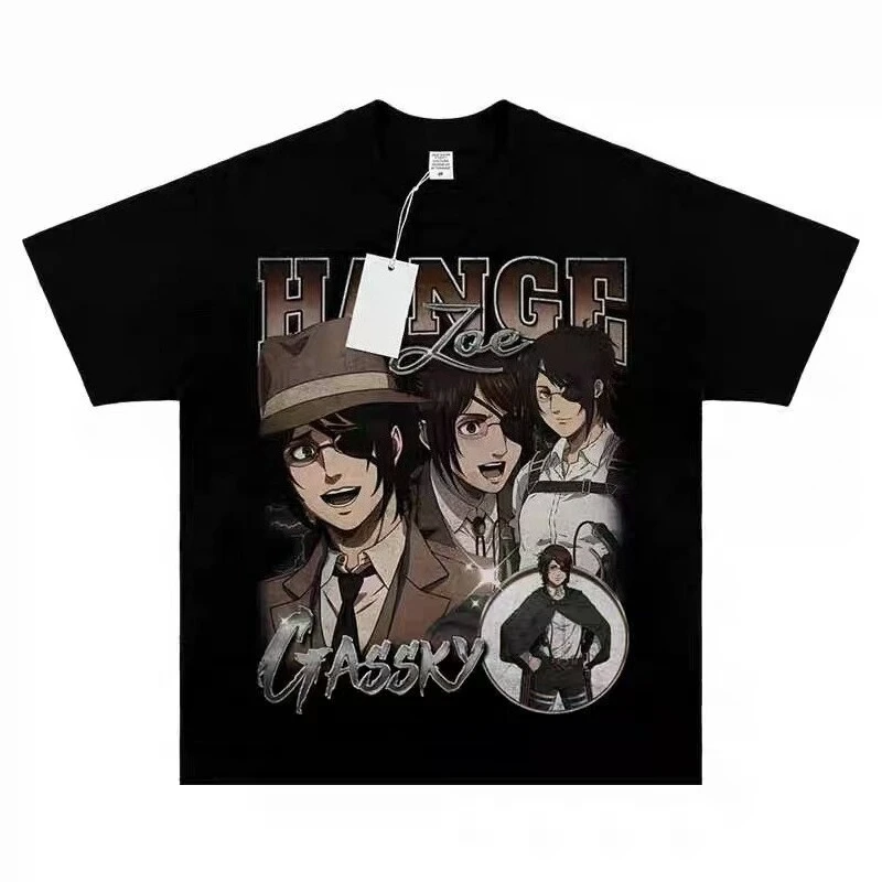 

"Attack on Titan" T-shirt - Hanji Retro Anime Vintage Style Printed Short-Sleeved Comfortable Top Trendy Y2k Ins