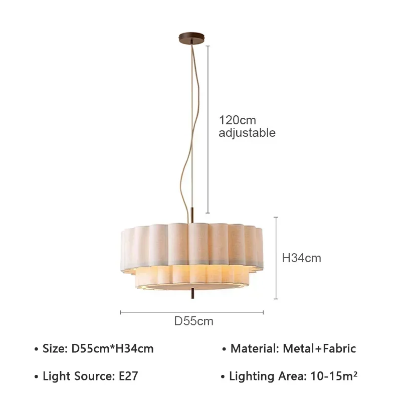 Wabi Sabi Hanglamp Stoffen Kroonluchter voor Woonkamer Eetkamer Slaapkamer Retro Bohemen Hanglamp geschulpte natuurlijke hanglamp