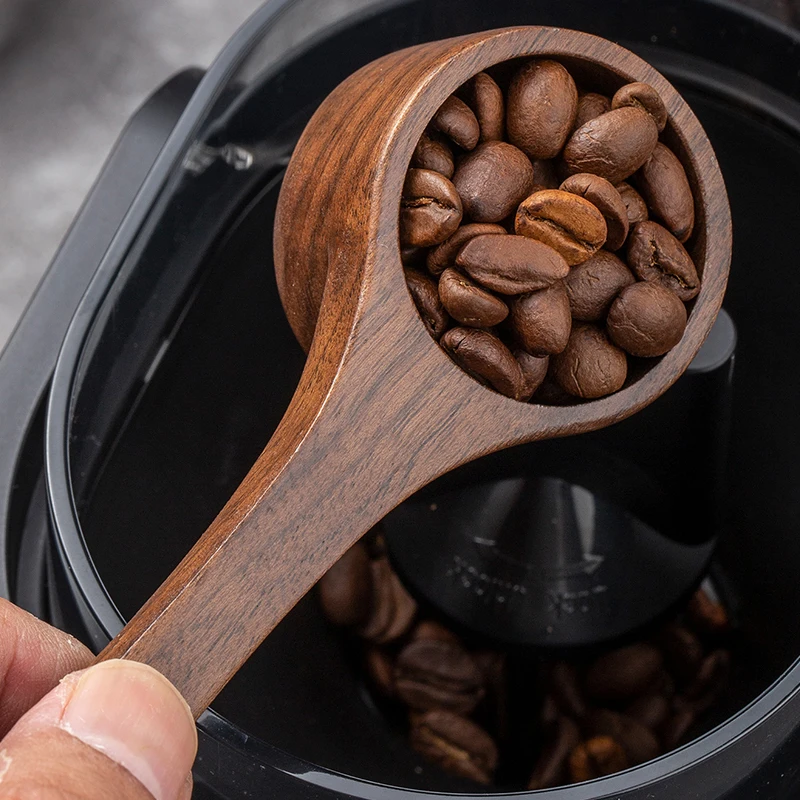1PC/2PCS coffee scoop spoon black walnut wood measuring spoon long handle spoon coffee powder measuring wooden spoon