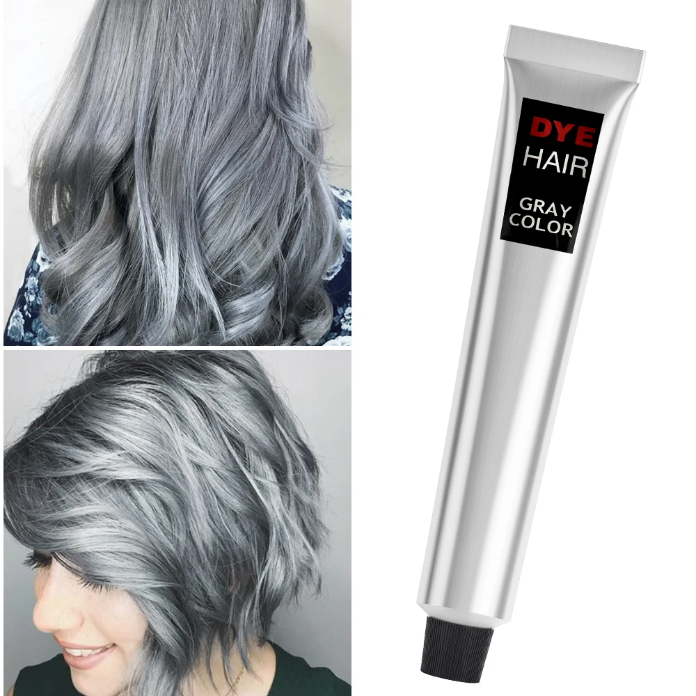 Granny Gray Hair Dye Natural Plant Pure Mild Hair Care Longlasting Easy To Color Silver Grey Hair Salon Stylist Lady Hair Creams