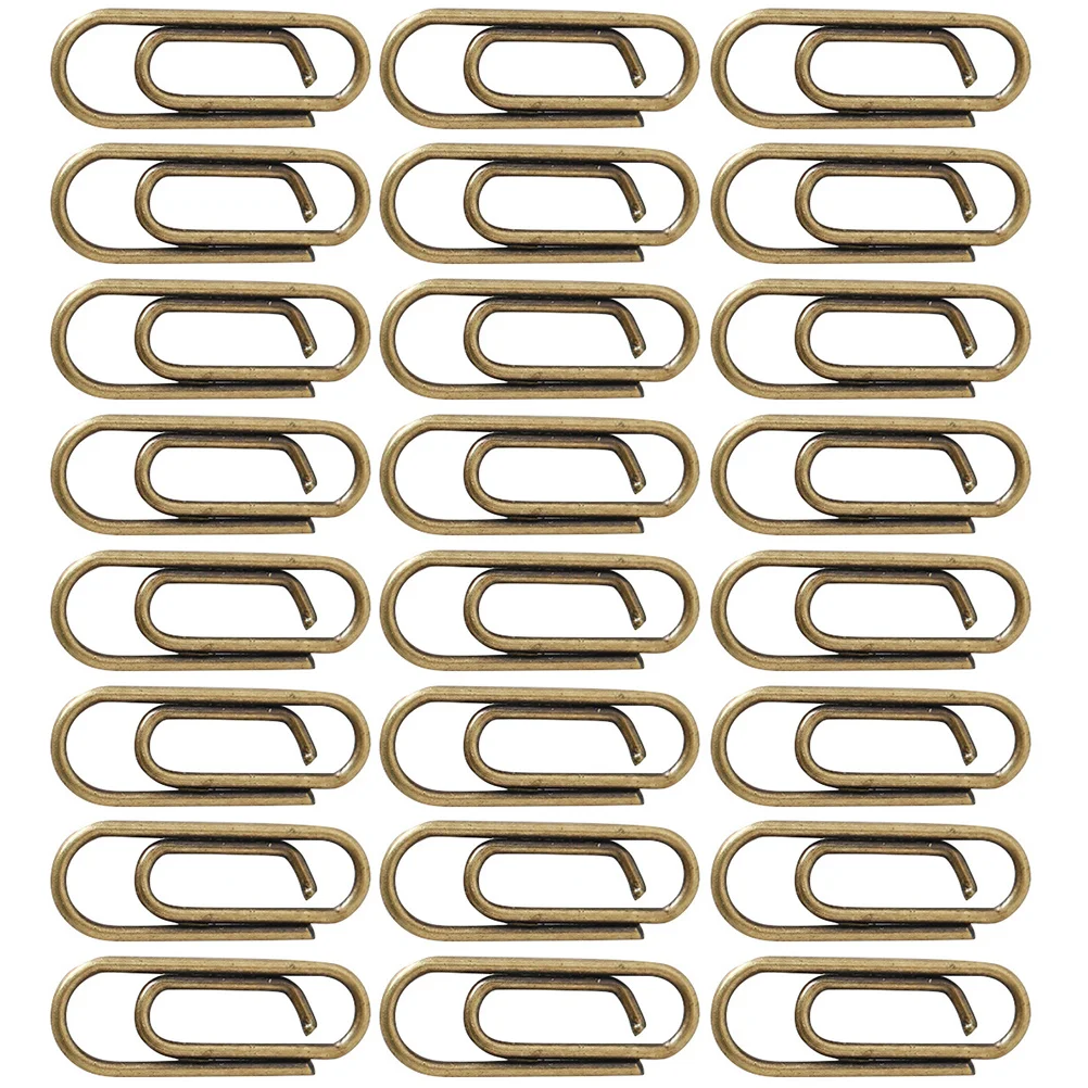 

100 Pcs Metal Mini Paper Clip School Prong Fasteners Clips Paperclips Shape Bookmarks