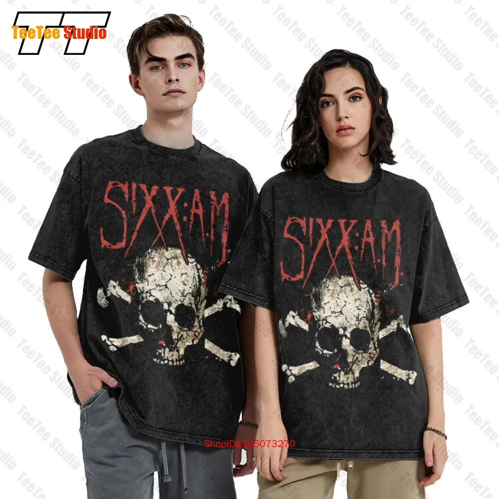 تي شيرت Sixx Am - Skull H3 Sportgear Merch Vintage كبير الحجم 8GWV