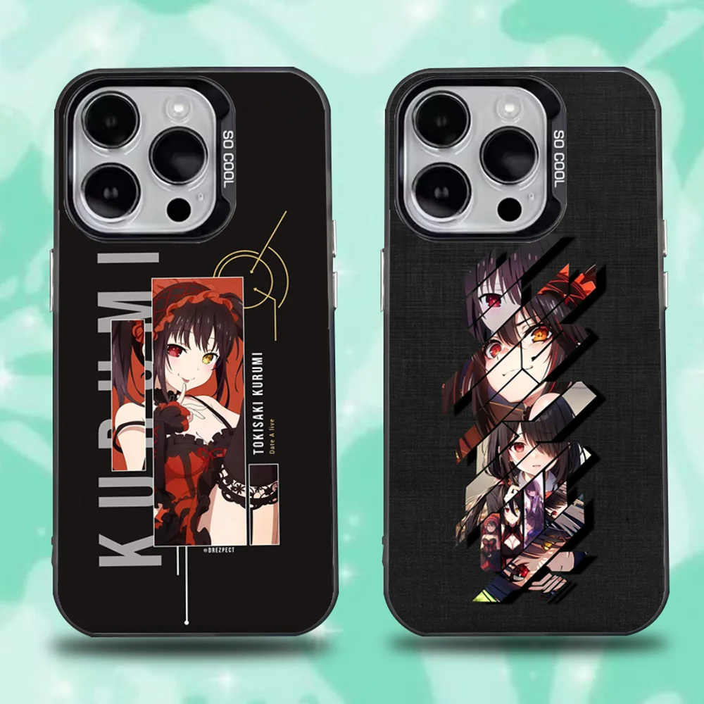 

Tokisaki K-Kurumi Phone Case For iPhone 16,15,14,13,12,11,Pro,Max,Plus,Mini,XS,SE Anti Fall Black Matte Hard Bumper