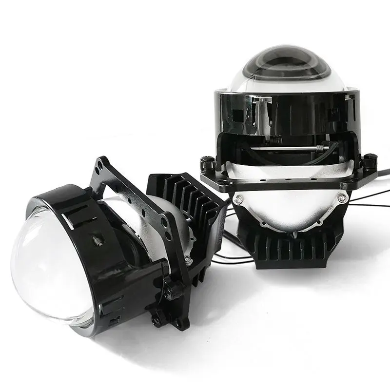 

Factory wholesale 12V new 3-inch LED double lens modified headlight highlight universal far and near integrated light