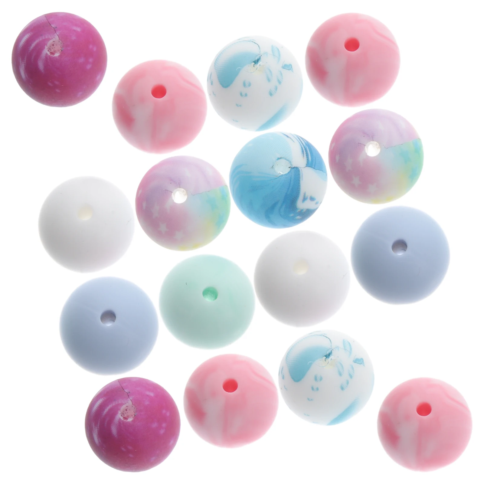 78 Pcs Beaded Set Round Silicone Beads Jewelry Making Bracelet Kit Keychain Bulk Ornament Tools Handmade Accessories