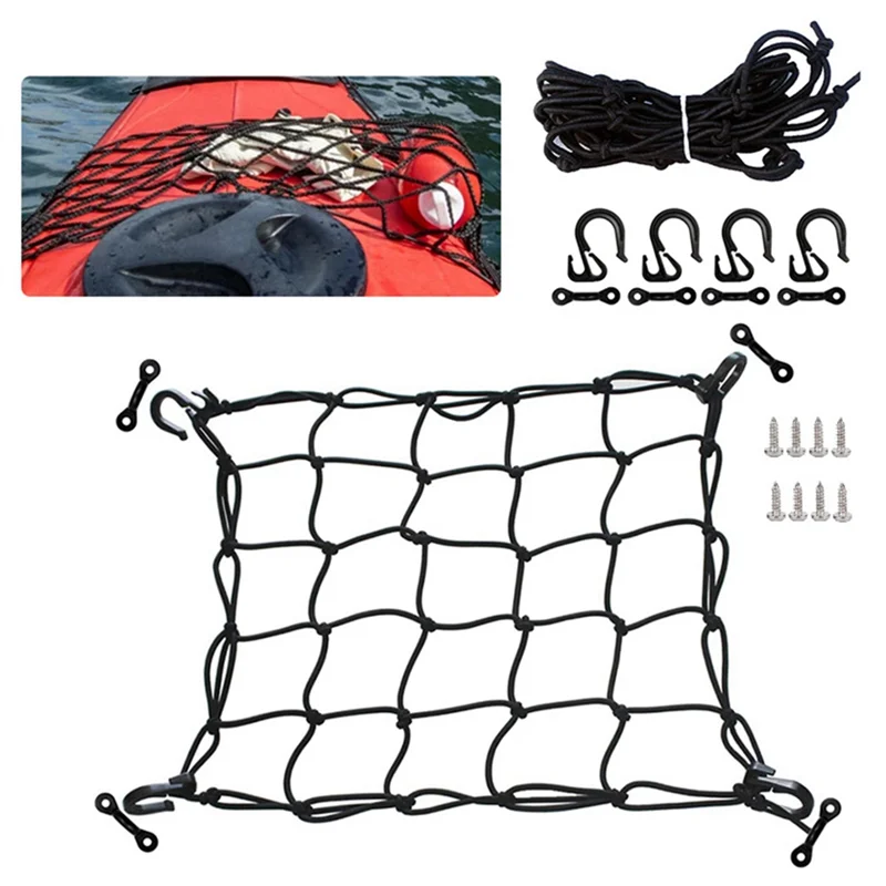 ตาข่ายรถบรรทุกดาดฟ้าพร้อมตะขอเ - Fishing Kayak Crate บทวิจารณ์และราคา