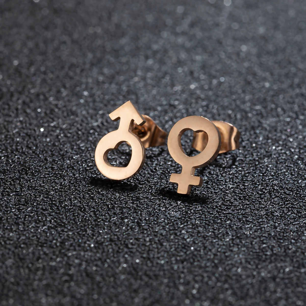 Stainless Steel Earring Gender Symbol For Lover Ear Piercing Stud Earrings Valentine\'S Day Jewelry Party Gift Brinco Coracao