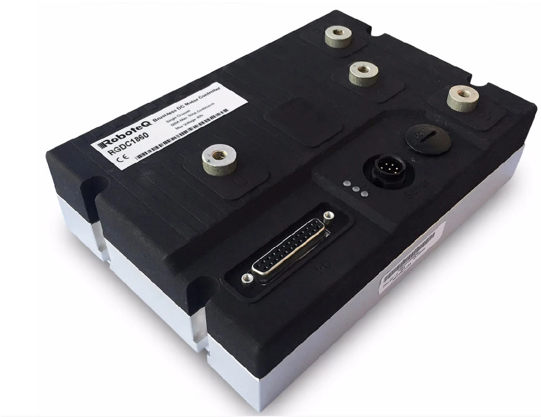 Plutools Brushed DC Motor Controller, Dual Channel, 2 x 60A, 60V, USB, CAN, 8 Dig/Ana IO, Cooling plate with ABS cover