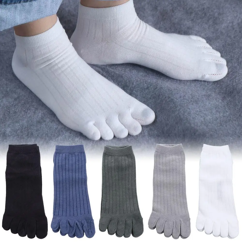 Man Slipper Toe Socks Mesh Hollow No Show Socks Sweat-absorbing Boat Sock Ankle Short Socks Breathable Five Finger Socks