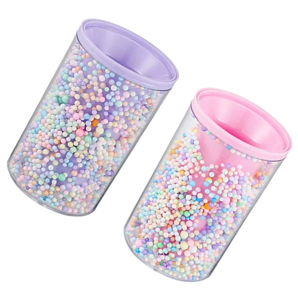 

2pcs Acrylic Pen Holder Pencil Cup Desk Organizer Pink Purple Round Large Capacity Anti Skip Base Gel Pen Case