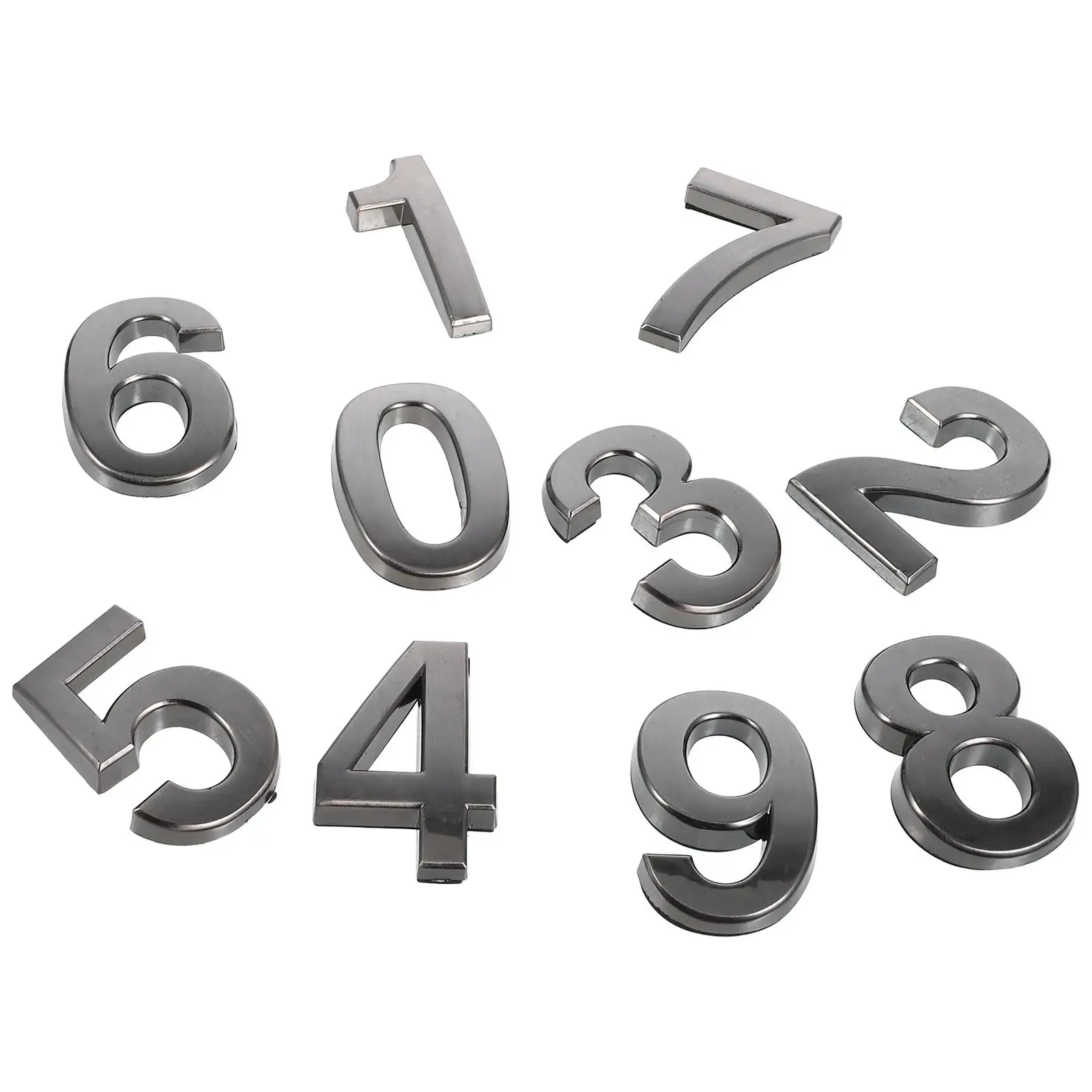 

10 Pcs Metal House Number Sign Durable Strong Modern Design Easy Install Remove Indoor Room Gate Number Bright Clean Lines Wide