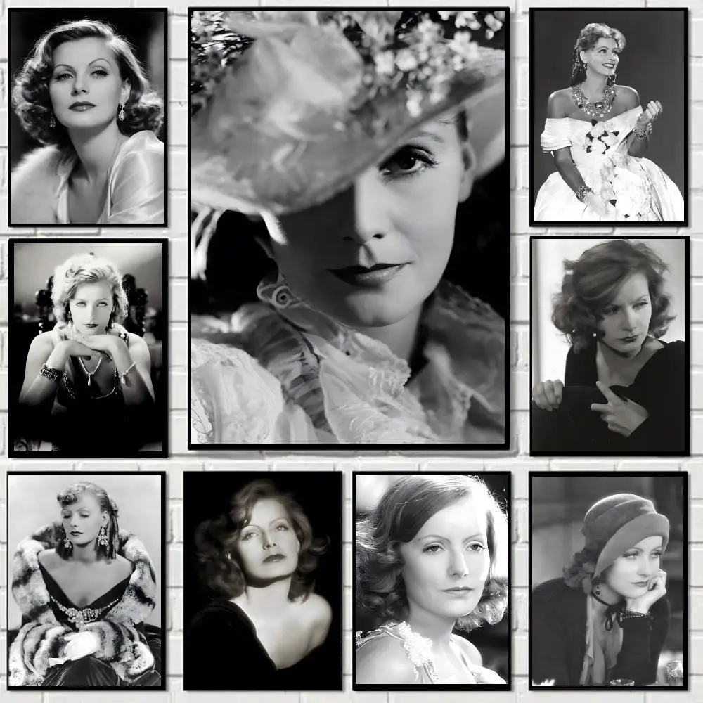 Greta Garbo Actor Poster Self-adhesive Decal Living Room Bedroom Party Bar Decor Moisture-proof Fade-resistant