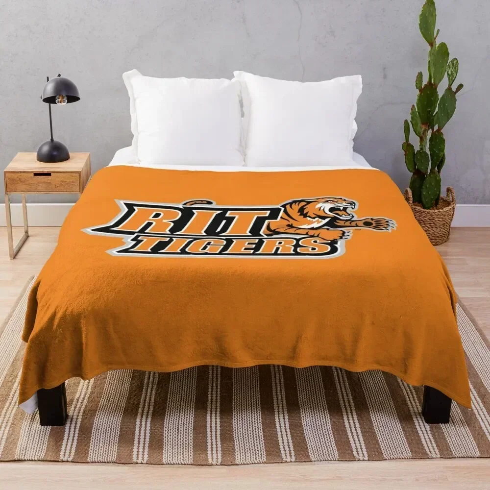RIT Tigers Throw Blanket All Season Lightweight Soft Blanket for Bed