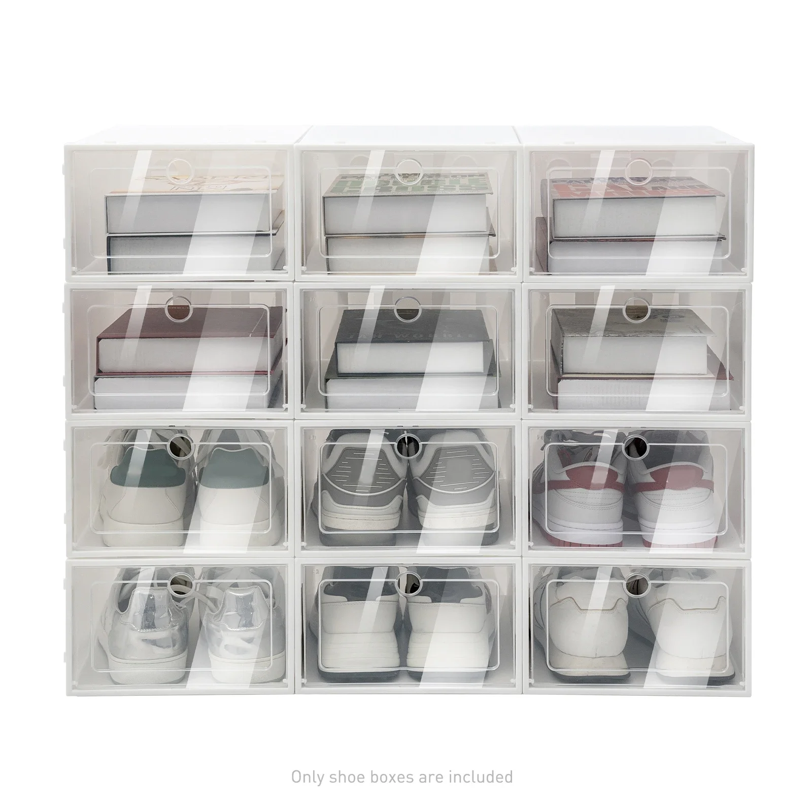 

20PCS Shoe Box Set Foldable Storage Plastic Kitchen House Organizer Rack Front Opening Drawer Type