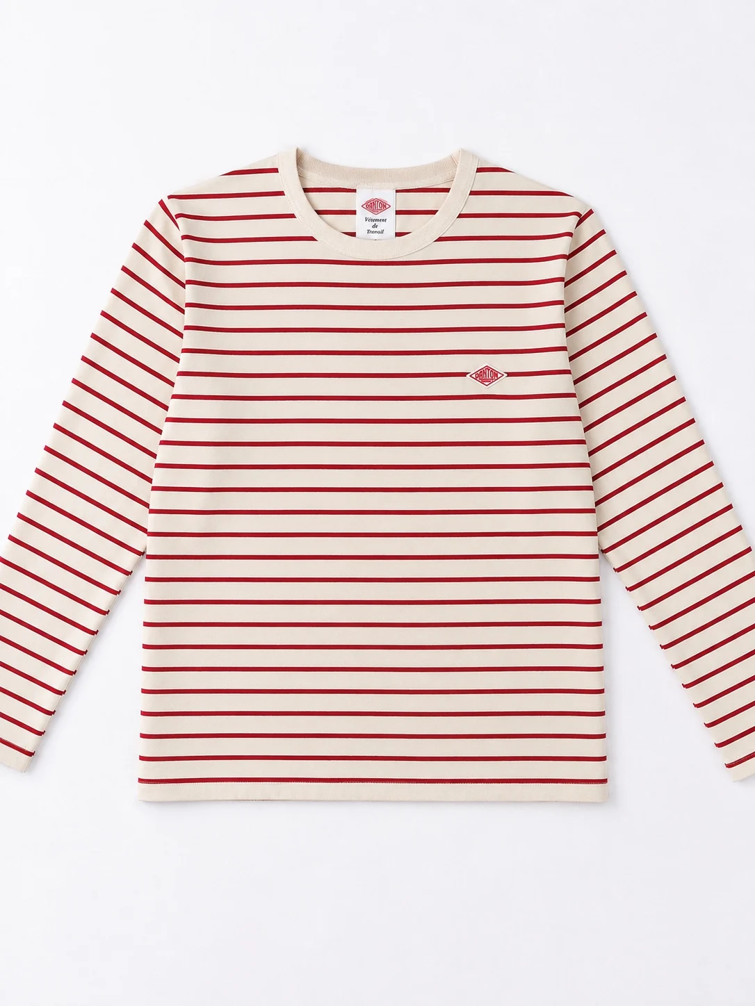 DANTON Japanese-style Striped Crew Neck Short Sleeve T-Shirt, Loose and Casual Unisex Top
