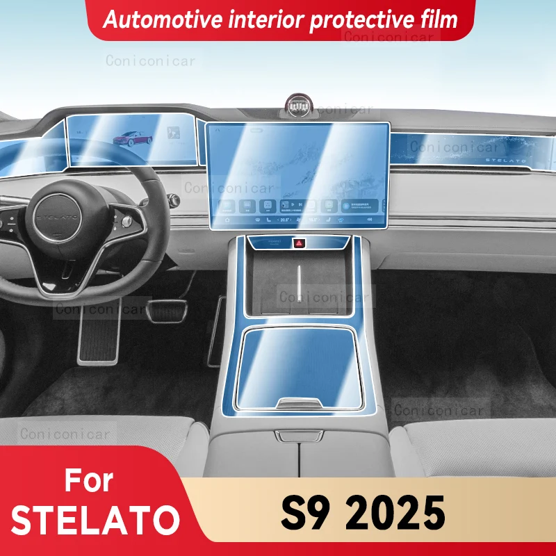 

For STELATO S9 2025 Car Interior Center Console Screen Protective Transparent TPU Film Anti-scratch Repair Accessories