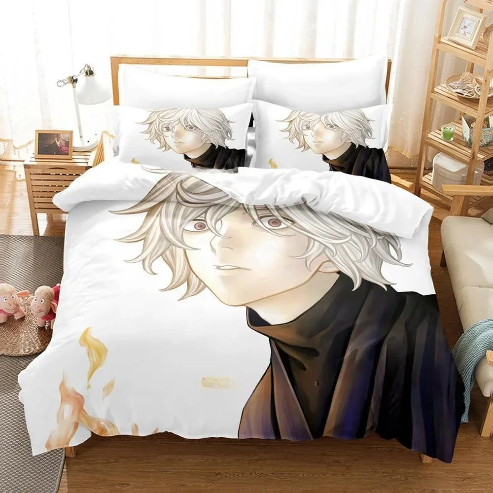 Fashion Anime Hell's Paradise Jigokuraku Bedding Set Cartoon three-piece set Adult Kid Bedroom Duvet cover Sets Home Textiles