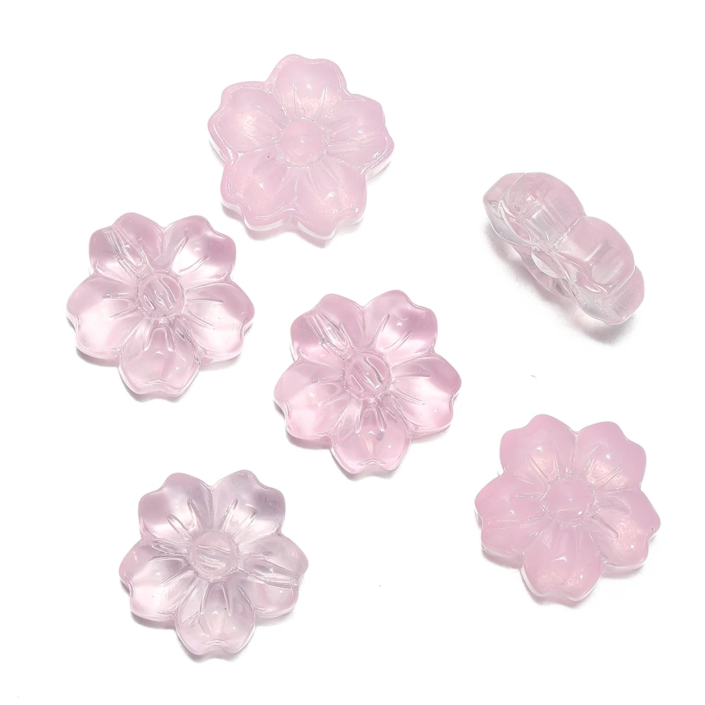 30 stuks gekleurde glazen bloemvormige kralen vijf bloemblaadjes bloem spacer kralen voor DIY ketting armband hanger sieraden maken bevindingen