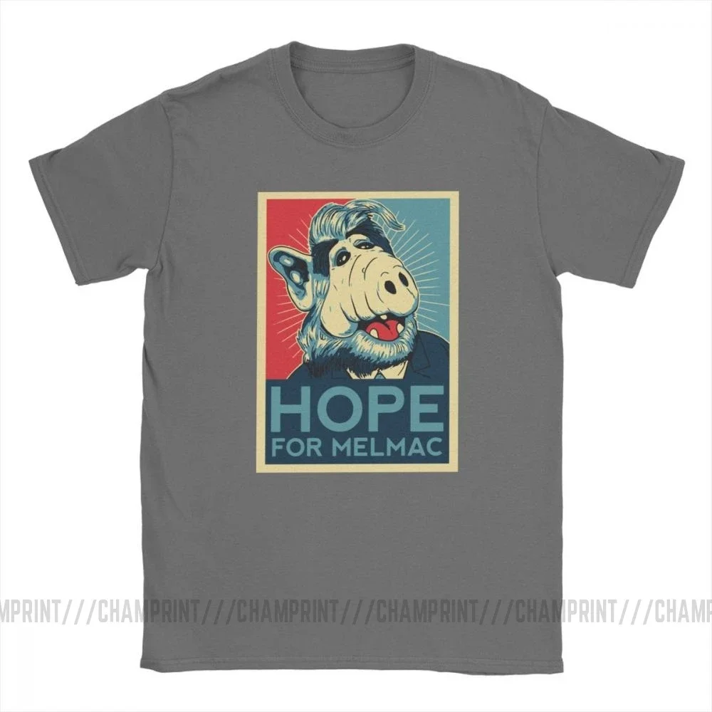 Hope For Melmac Yes We Can Parody With Alf T Shirts Men Cotton T-Shirt Round Collar Tv Shumway Sitcom Cat Alien Tee Shirt