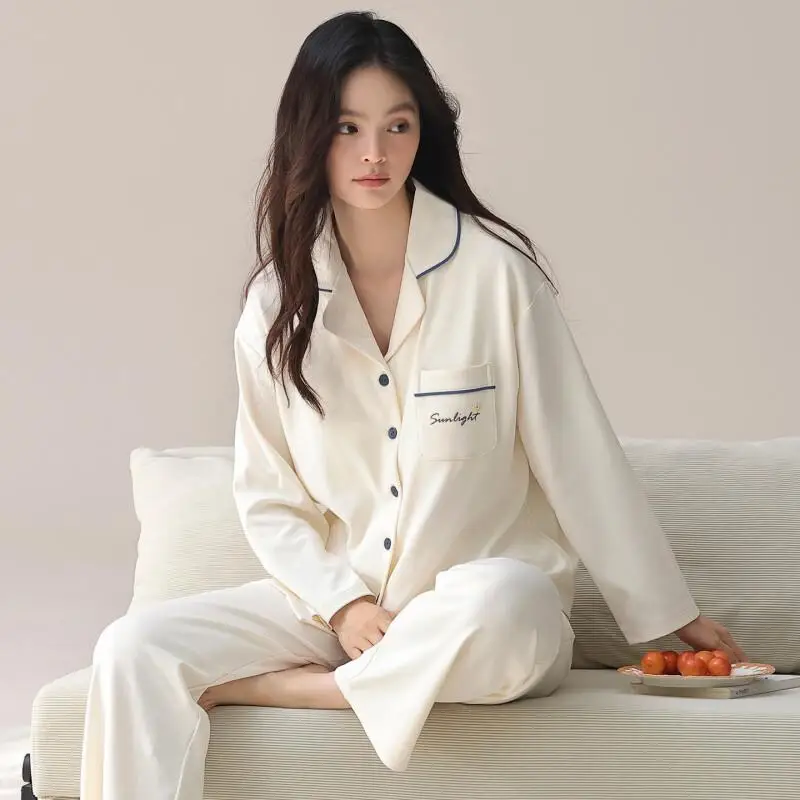 

Women's Pajama Set Comfortable Sleepwear Women's Long Sleeve Cardigan Pajama Cotton Home Wear New Autumn Comfortable Outerwear