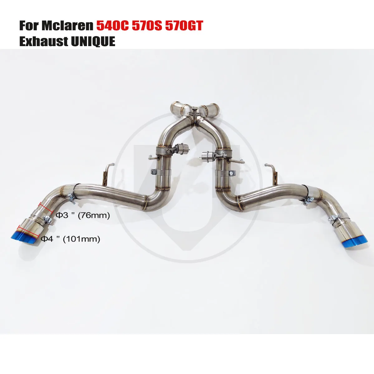 

UNIQUE for Mclaren 540c 570s 570gt T304 stainless steel sports Valved Exhaust System